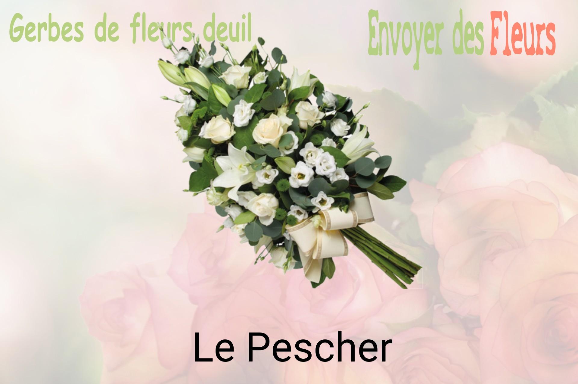 Gerbe de fleurs de deuil livrée à Le Pescher